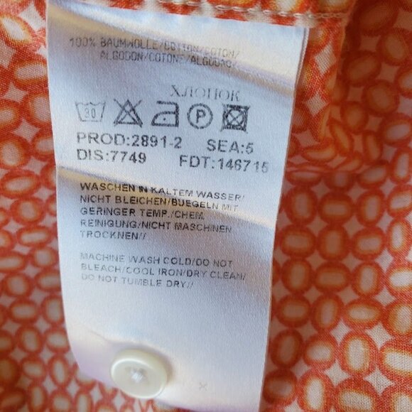 Hugo Boss Men's Slim Fit Long Sleeve Button-Up Shirt - Orange Geometric Print Lg - Picture 4 of 4